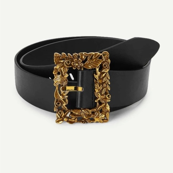 New Square Western Flower Shaped Buckle Belt - Picture 2 of 5
